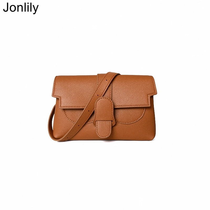 

Jonlily Women Genuine Leather Shoulder Bag Female Fashion Messenger Crossbody Bag Retro Chest Bag Waist Purse Daybag -KG549
