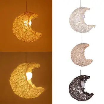

Lamp Rural Moon Chandelier Rattan Fashion Night Light Living Room Lights Restaurant Home Decor Bedroom Warm Home Night Light