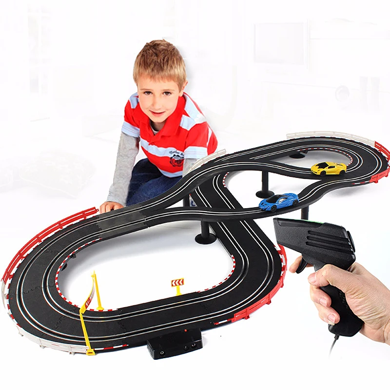 

Track Racing Children Toy Remote Control Competition Car Electric Double Track Running Track Train Boys Interactive Game CT0353
