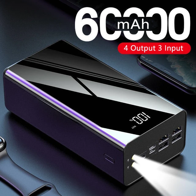 Ferising 50000mah Power Bank Led Digital Display 4 Usb External 50000 Mah  Pover Banks Battery Portable Powerbank For Xiaomi - Power Bank - AliExpress