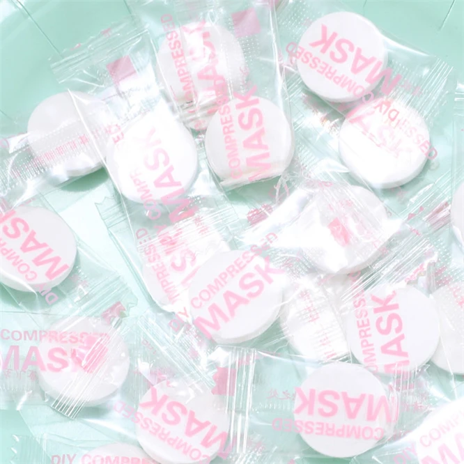 50pcs/pack DIY Natural Silk Face Mask Compress Masque Moisturizing Compressed Facial Masks Skin Care Beauty Facial Care