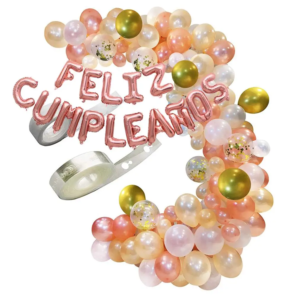 FELIZ CUMPLEANOS письмо воздушный шар из фольги Испания С Днем Рождения шар гирлянда Набор для арки День Рождения украшения для детской вечеринки