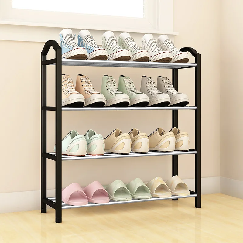 

3/4 Tier Shoe Rack Adjustable Fabric Shoe Shelf Storage Organizer Non-Slip Metal Closet Entryway Bedroom Footwear Organizer