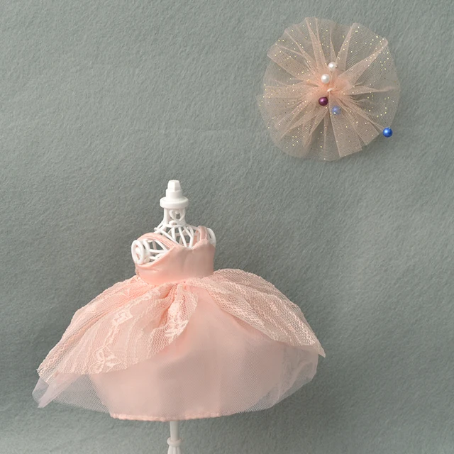 6 inch Bjd Doll Clothes For Dolls 16cm Toys Wedding Dress Spring Summer Autumn Winter Season Clothing Suit Furs For Girls 15cm Wed dress D