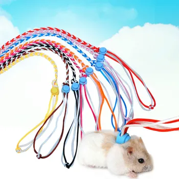 

1.4m/2m Adjustable Little Pet Hamster Rabbit Leash Harness Rope Handmade Lead Collar for Guinea Pig Hamster Pet Cage Leash