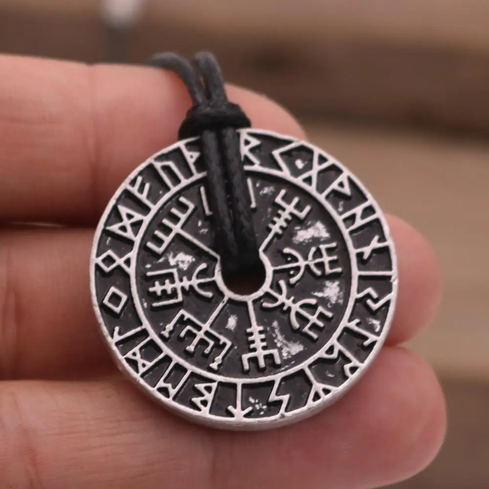 Викинги исландские Vegvisir шлем ужас в руническом круге кулон руны викингов компас