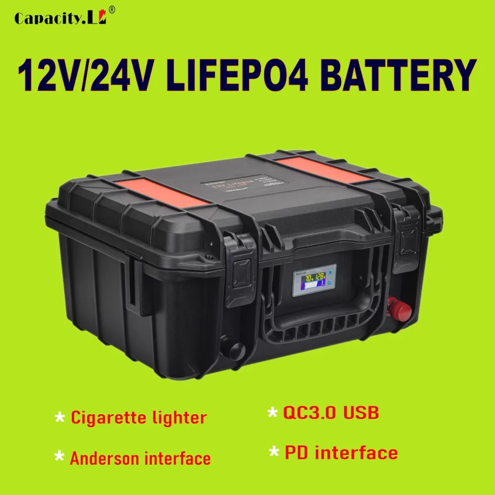 12V 120ah Lifepo4 battery 100ah 150ah rechargeable 24v 50ah Lithium pack with bms for Motor RV Outdoor power | Электроника
