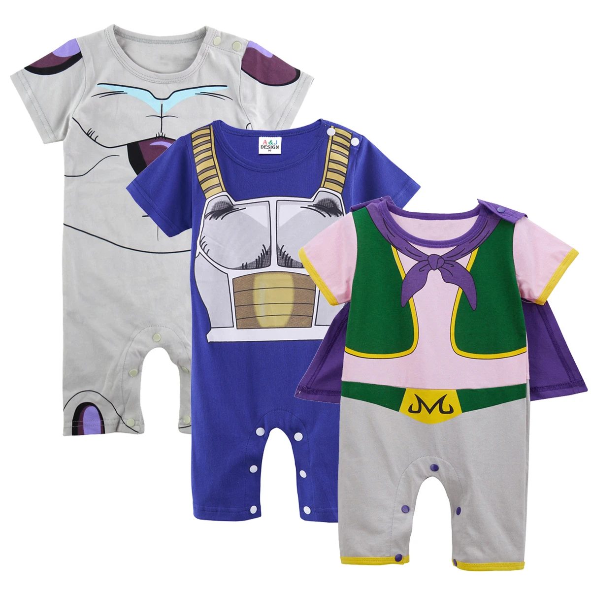 Комбинезон для новорожденных мальчиков; Bebe Goku Dragon Ball Z Vegeta; Спортивный костюм; вечерние летние костюмы с японским аниме для малышей 0-4 лет - Цвет: 3PCS-1