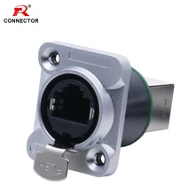 1 conector fêmea da montagem do painel dos soquetes rj45 ethernet do conector 8p8c da rede do escudo do pc rj45, estilos normais & do ângulo direito para opções