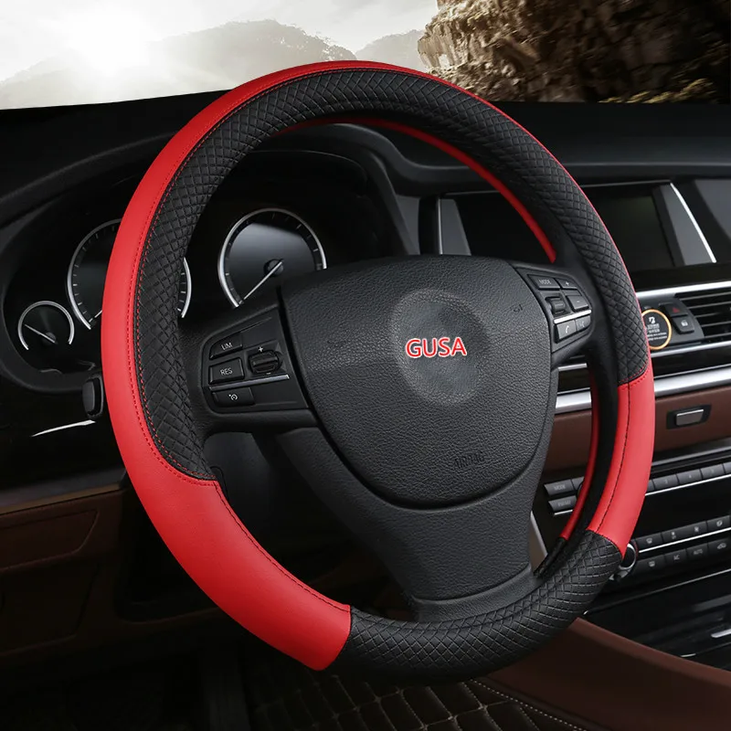 

Stitched Artificial Leather Car Braid On The Steering Wheel Cover for Ford Focus 2 2005-201 Kuga 2008-2011 C-MAX 2007-2010