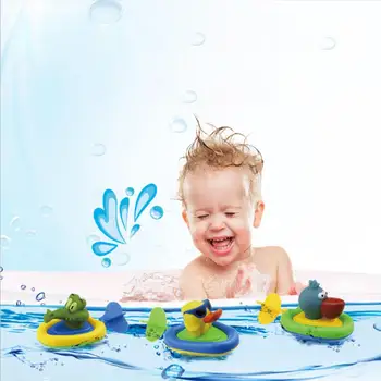 

None Plastic Pull String Duck Crocodile Pelican Animal Boat Swimming Bathtime Fun Bathtub Toys for Boys Girls Kids