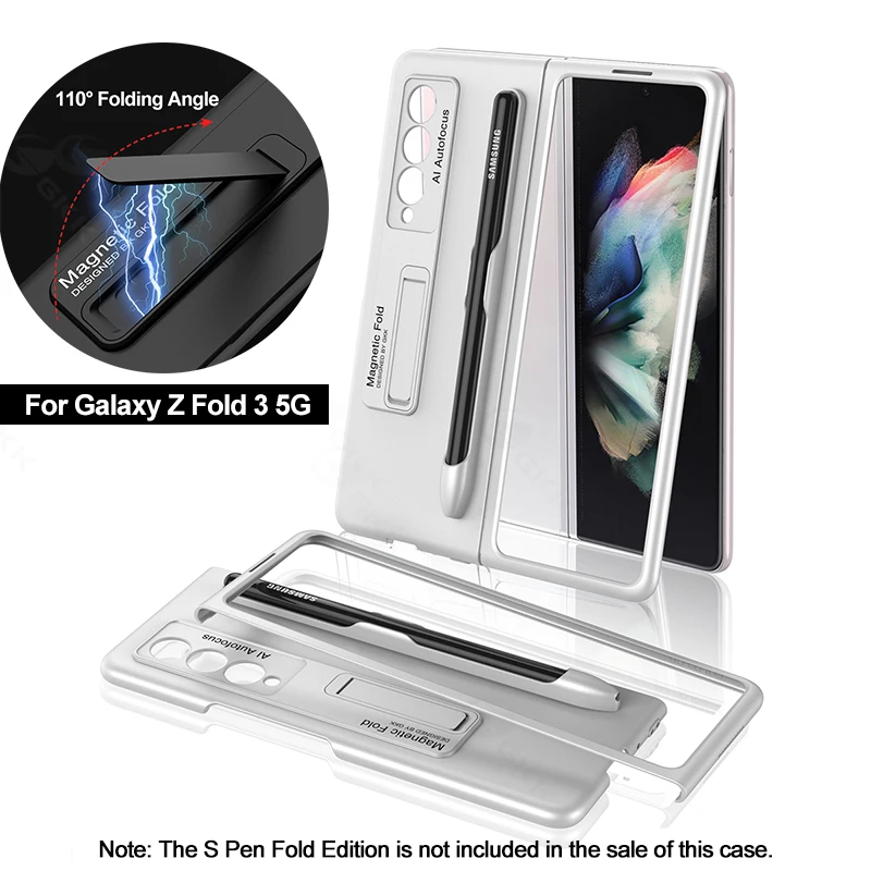 

Ультратонкий чехол-подставка GKK для Samsung Galaxy Z Fold 3 5G с отделением для ручки ударопрочный жесткий чехол для Samsung Z Fold 3