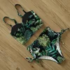 Mujer High Patterned Print Waist Bikini Set 14