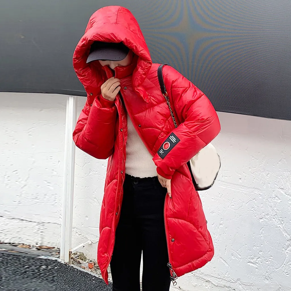 KANCOOLD, женский модный Классический плащ, водонепроницаемая верхняя одежда, длинные куртки с хлопковой подкладкой, с карманами, с капюшоном, глянцевые куртки, Новинка