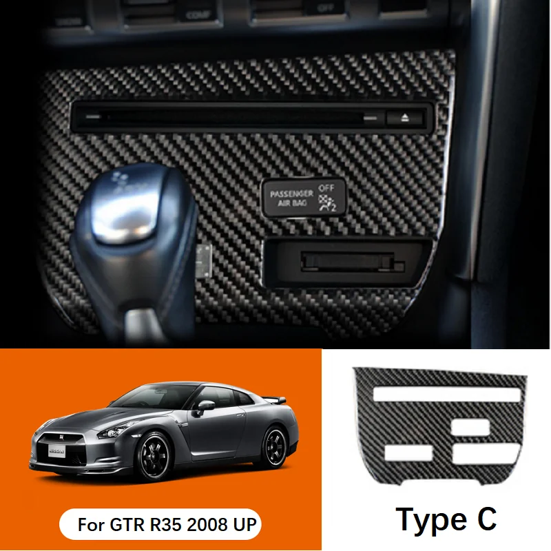 For Nissan Gtr R35 2008-2016 Carbon Fiber Center Console Dashboard Steering  Wheel Panel Gear Shift Cover Set Car Accessories - Automotive Interior  Stickers - AliExpress