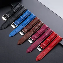 

Cow Leather Watchband Lizard Pattern Waterproof Watch Strap for Women Men Watch Band 12mm 14mm 16mm 18mm 20mm 22mm 24mm