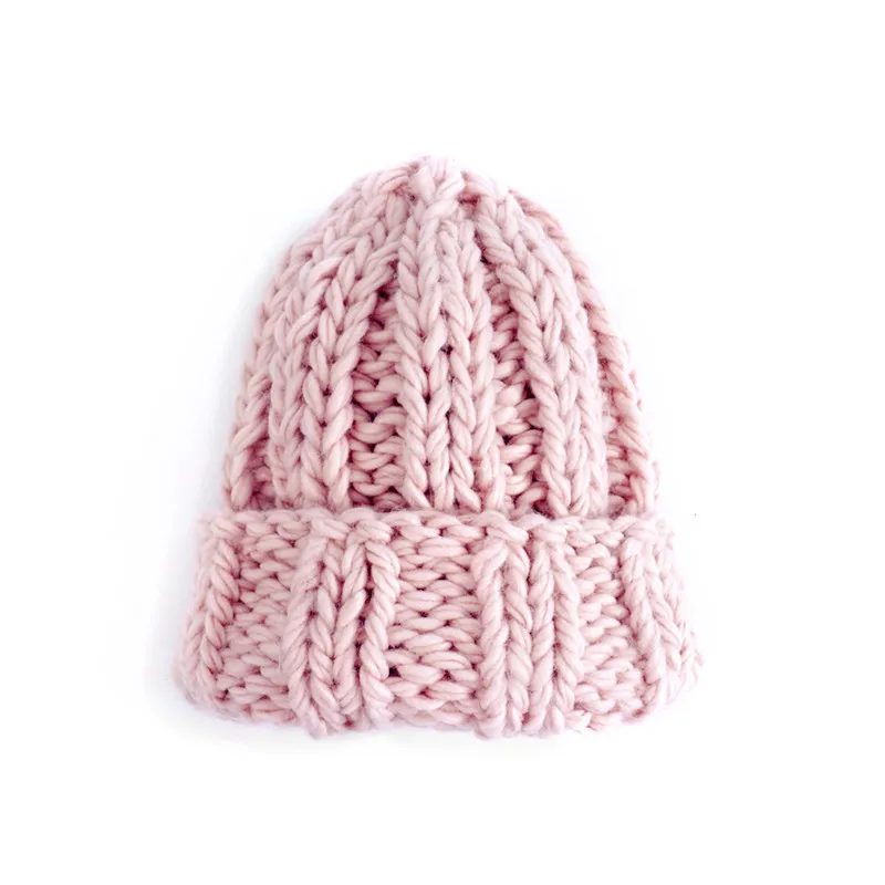 Для женщин зимние вязаные шапки-бини шапка Толстая мягкая теплая больших размеров, однотонная вязаная шапка женская лед лыжные облегающая шапка шапочки шляпа Кепки