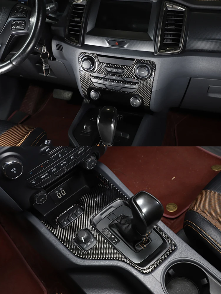 For Ford Ranger Wildtrak 2015-2021 Car Gear Panel Central Control Instrument Decorative Panel Interior Sticker Car Accessories
