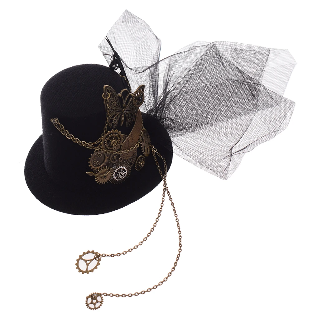 Womens Mini Fedora Hat Steampunk 
