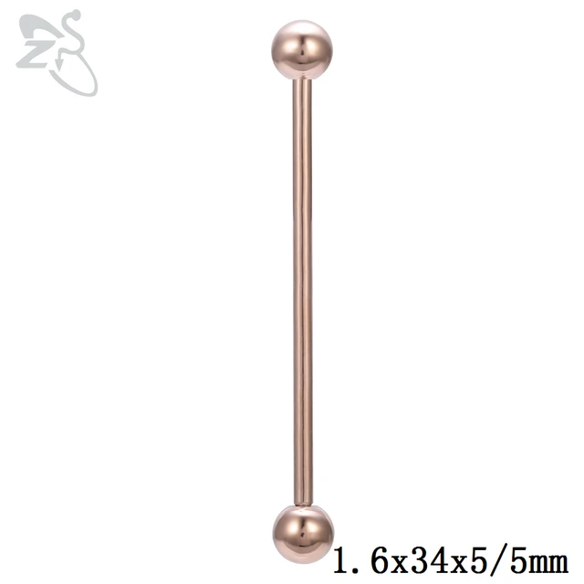 ZS 1 PC Colorful Stainless Steel Long Industrial Barbell Ring For Women Men 14g Snake Ear Tragus Helix Ear Piercing Body Jewelry Style 5