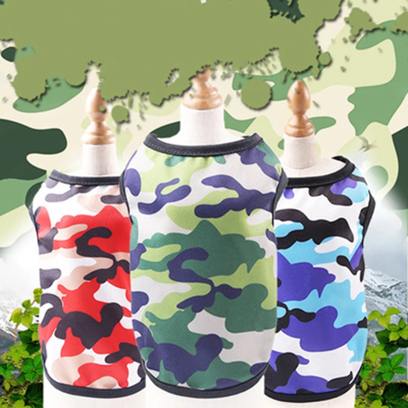 

T Shirt Dog Clothes Dog Clothes Summer Camouflage Hundeshirt Cartoon Small Dog Clothes Pet Puppy Cute Vest Dog Pets Clothing XS