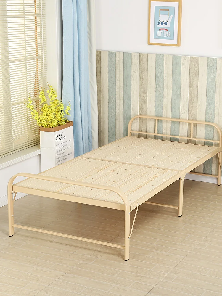 

Folding Bed Single Home Lunch Break Office Nap Hard Board Bed Wire Camp Bed Rental Room Simple Double Bed
