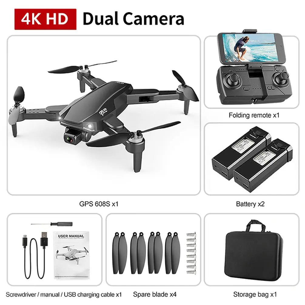 GPS 6K RC Drone UAV with HD Camera Aerial Photography Remote Control Helicopter Quadcopter Aircraft High Quality 3km Flying Dron camera quadcopter drone with camera and remote control RC Quadcopter