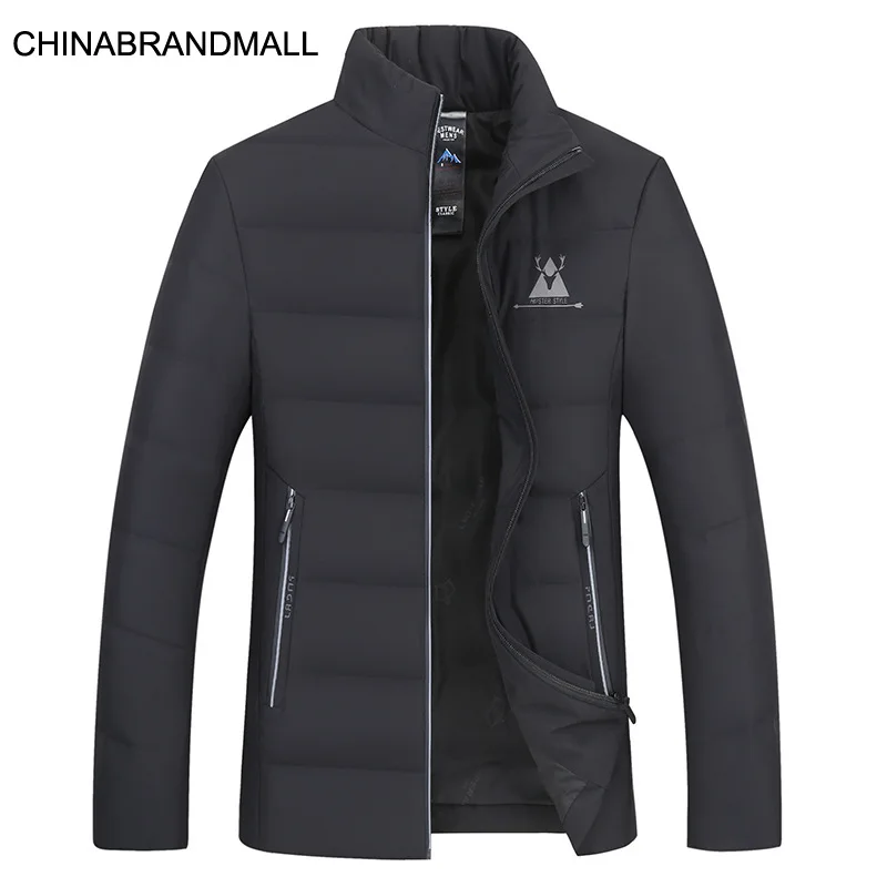 

Plus Fat Plus Size Men Leisure Down Jacket Li Collar Middle-aged And Elderly Fat Man Extra Large Size Keep Warm Coat Cold