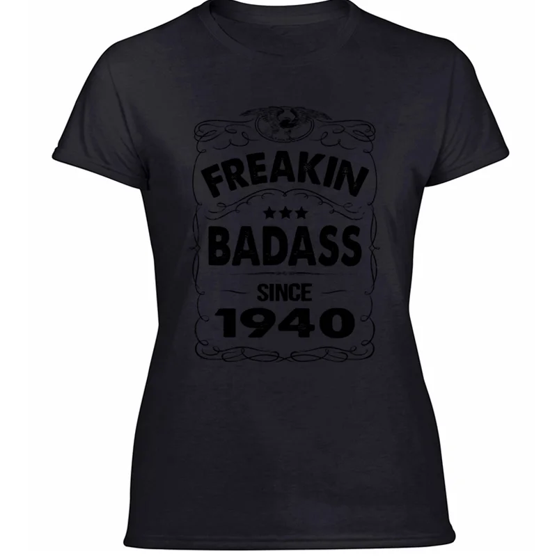 Модная комическая футболка freakin badass since 1940, тонкая мужская футболка Sunlight, потрясающая, против морщин