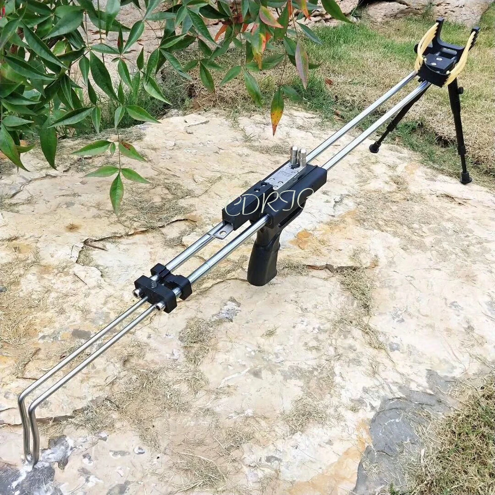 

New Black Wolf Rifle Slingshot Hunting Catapult Powerful Stainless Slingshot Outdoor Hunting Shooting Double Safety Device CNC