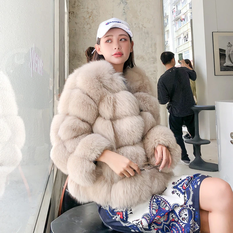 ZDFURS * Новое Поступление Женское зимнее плотное меховое пальто из натурального