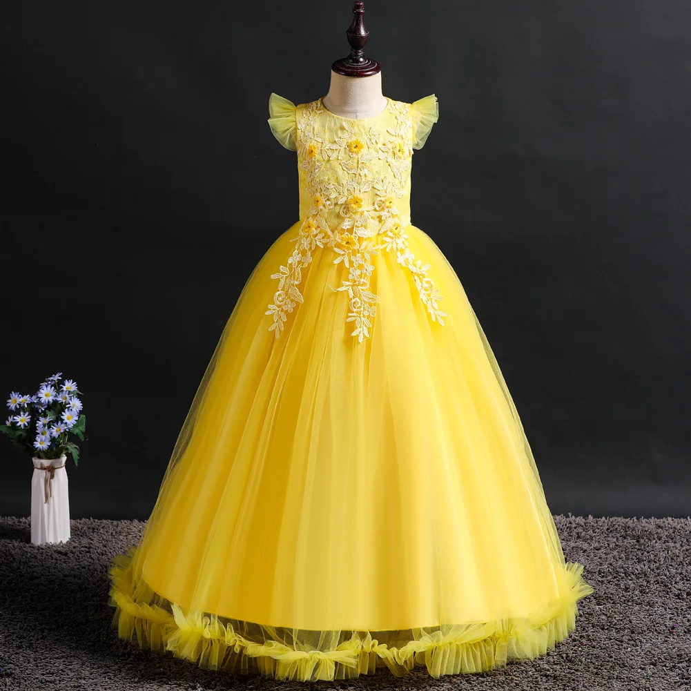 

New Products Hot Selling GIRL'S Gown Children Wedding Dress Flower Princess Dress Formal Dress CHILDREN'S Dress Children