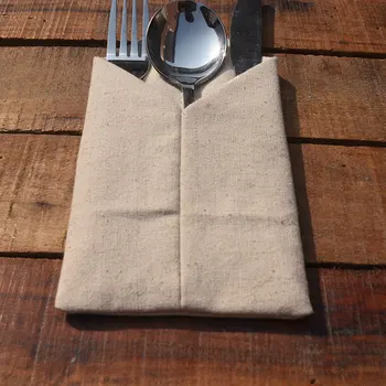 

100pcs 21x11CM Silverware Holders Jute Hessian Cutlery Pocket Burlap Utensil Bag Wedding Knife and Fork Organizer NO244