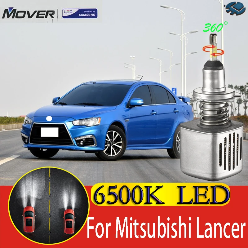 Автомобильный головной светильник, светодиодный светильник SAMSUNG для Mitsubishi Lancer, светодиодный светильник 6500 K, белый, автомобильный головной светильник 2X