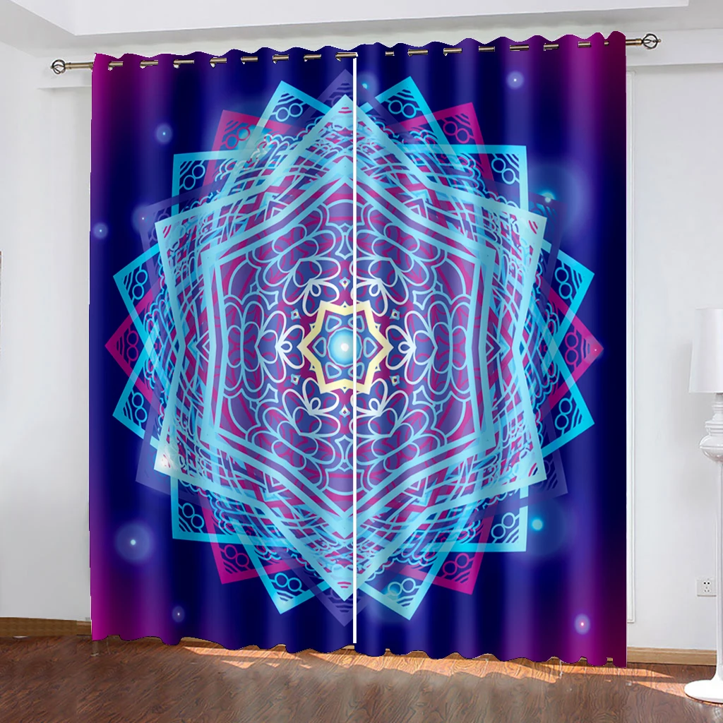 

Mandala Pattern Boho Blackout Curtains for Bedroom Darkening Window Curtain Living Room Bohemian Drapes Decor(2Panels) カーテン