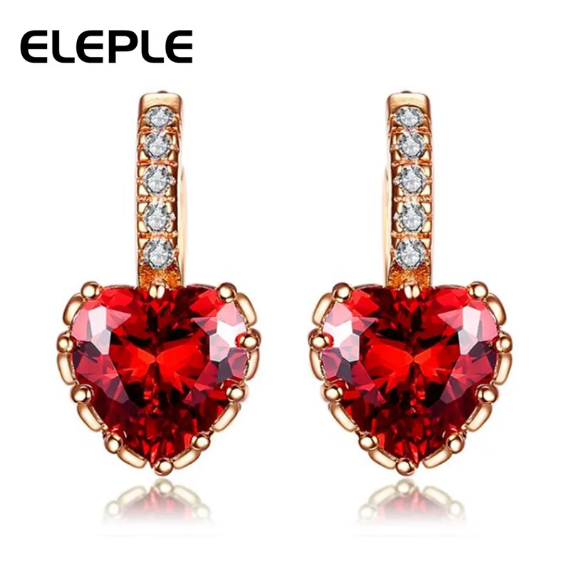 

Eleple Cute Heart Fashion Party Jewelry Earrings for Women Girl Gifts Shining Cubic Zircon Fine Earring Wholesale MSE014