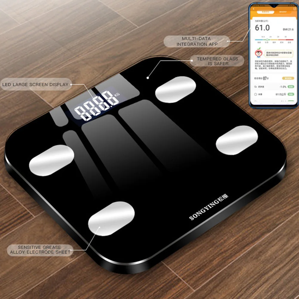 Домашние и живые Bluetooth электронные весы для тела Fat BMI монитор цифровые весы с анализатором приложений