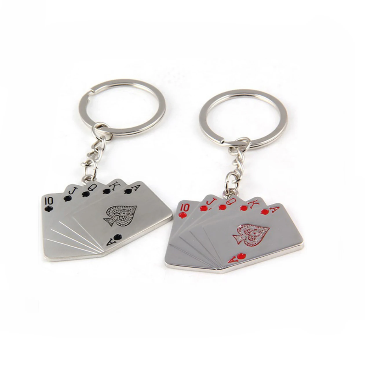 

Cute poker Keychain nice birthday gift for boyfriend red/black poker keychain, bag keychain custom free with your wish text