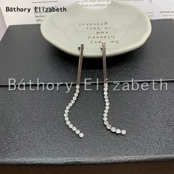 

Elizabety Metal Chain Zircon Tassel Drop Earrings Ear Wire Long Line Chain Fashion Fine Fine Hypoallergenic Earring