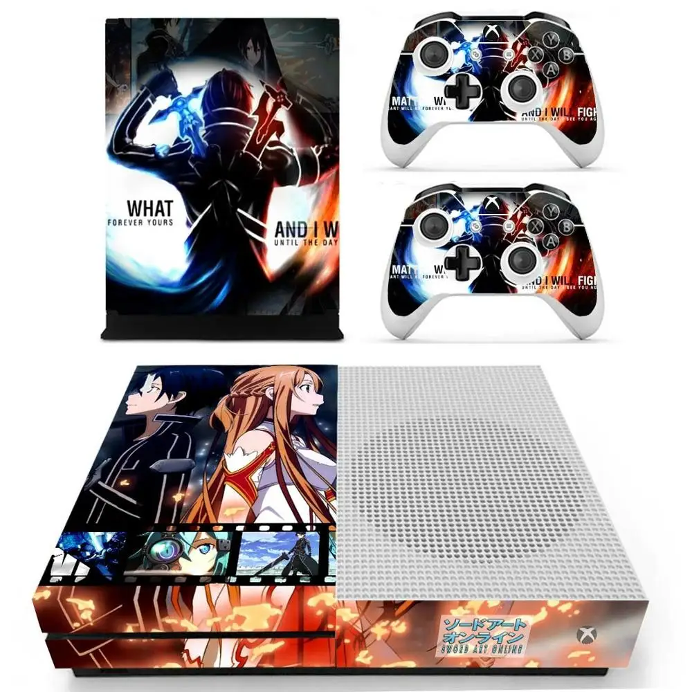 YS-xboxoneS-0604 Sword Art Online One Slim sticker s для Xbox One S Skin sticker Pegatina для Xbox one Slim консоль и два контроллера - Цвет: YS-xboxoneS-0604
