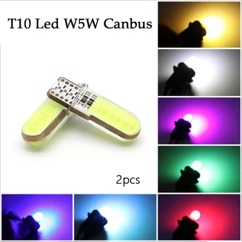 

2pcs COB Error Free T10 Led W5W Canbus 194 168 Car Clearance License Plate Light Bulbs Interior Side Wedge Light Silicone Lamp