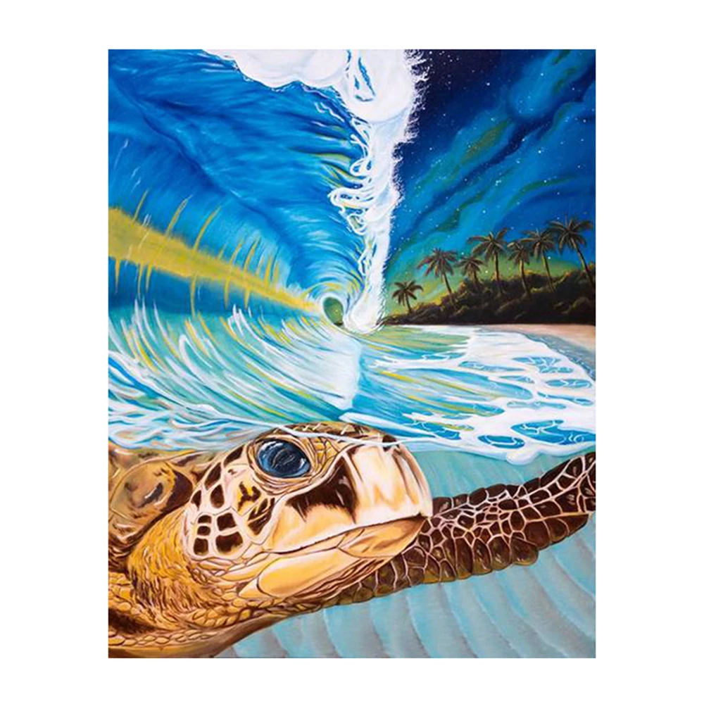 ocean sea turtle paint by numbers oil painting kit diy