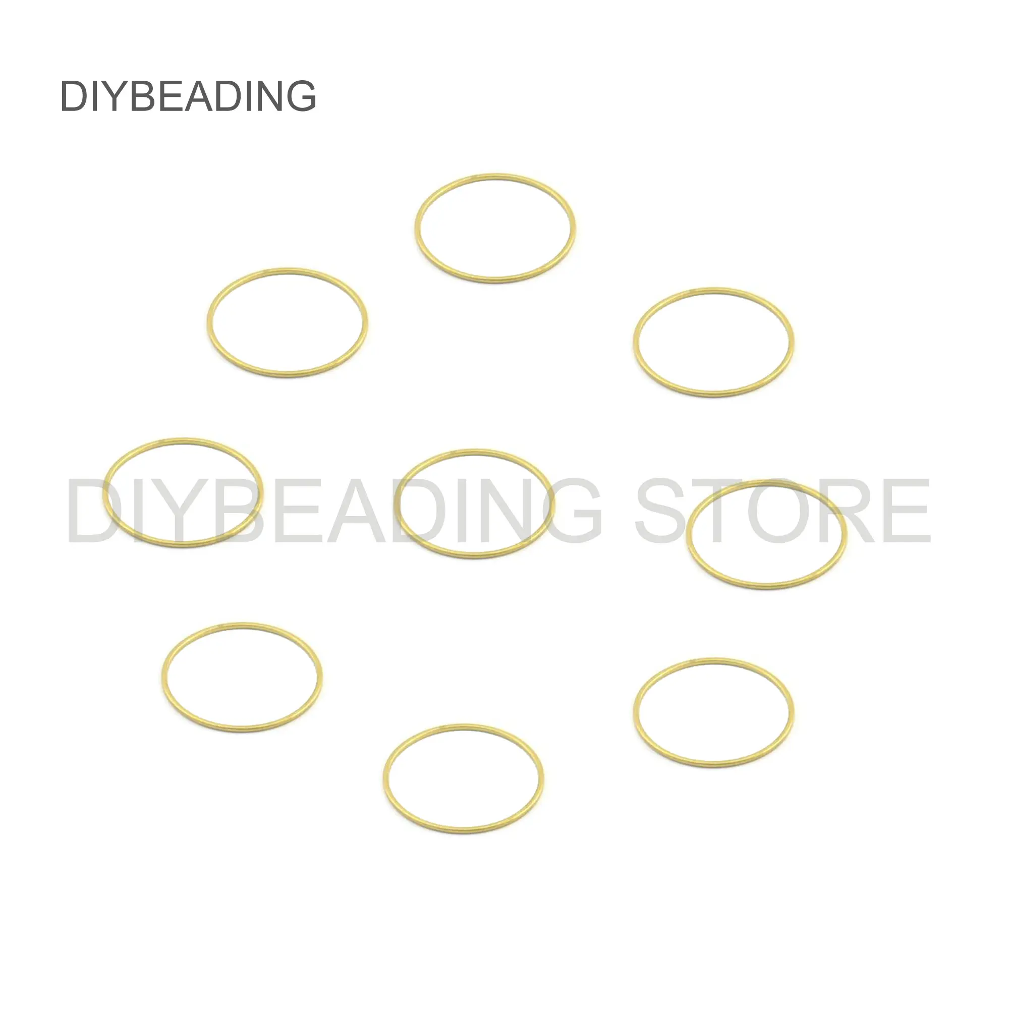 100 Pcs Brass Simple Circle Round Hoops Ring Link Connector for Earrings Necklace Making 10/15/20/25/30/35/40/45/50mm Finding