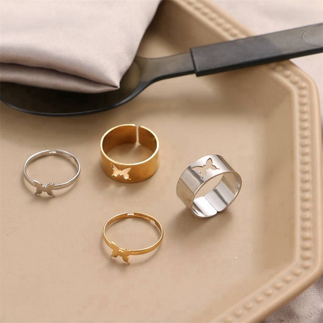 Silver Color Aircraft Rings For Women Men Lover Couple Rings Set Friendship Engagement Wedding Open Rings 2021 Jewelry