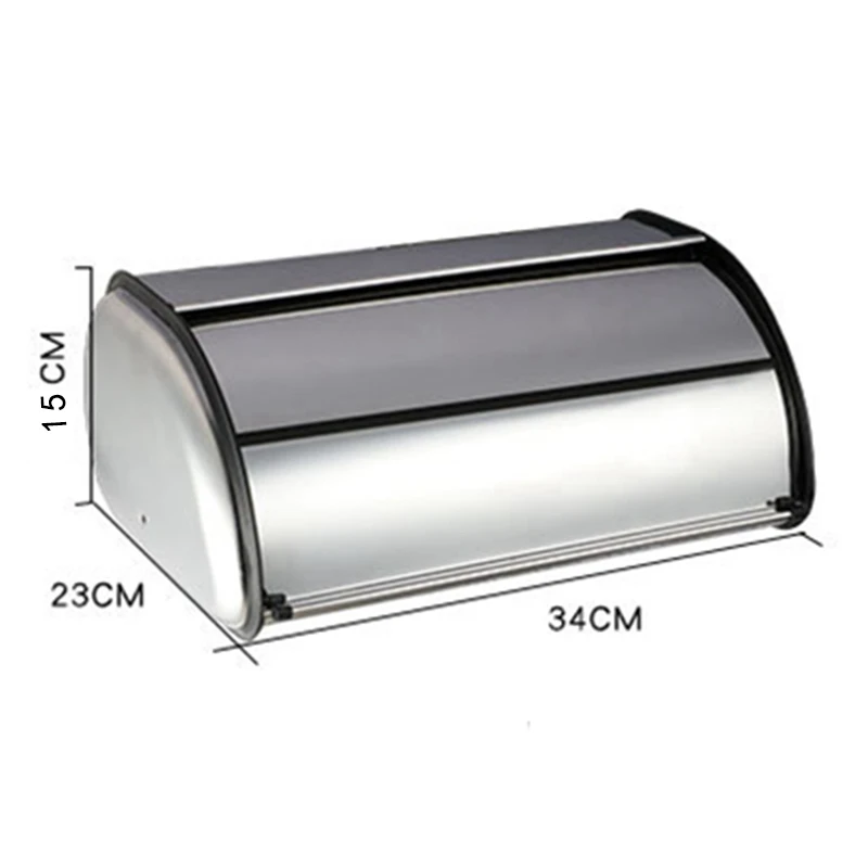 

French Vintage Bread Box Storage Bin Rollup Top Light Gray Small Powder Coated Bread Iron Snack Boxes for Kitchen Home Decor Blu