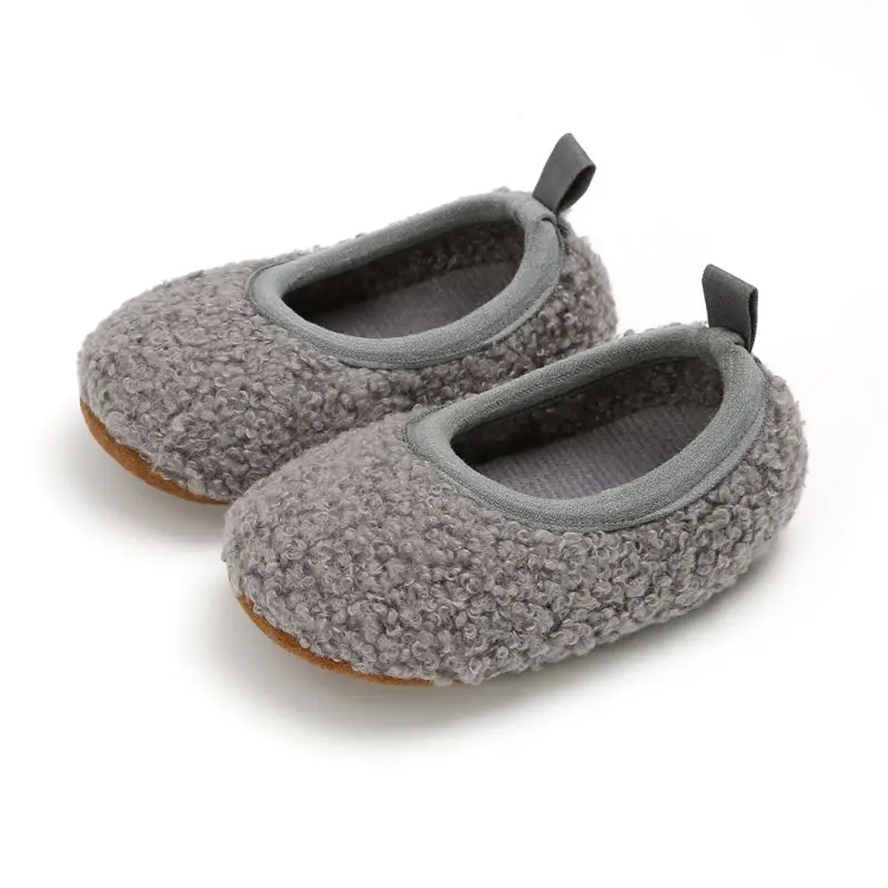 Теплые детские ботинки для новорожденных; зимняя обувь для маленьких девочек; меховые зимние сапоги; нескользящая обувь для малышей с мягкой подошвой