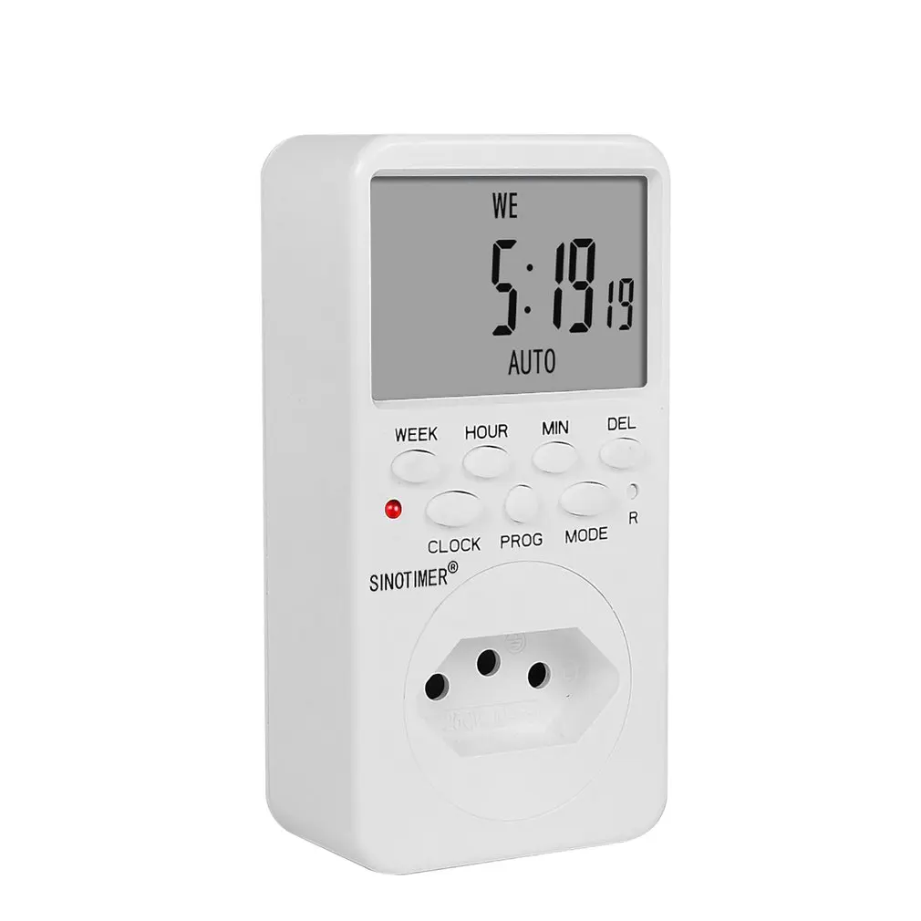 SINOTIMER TM519 7 дней в неделю ЖК-дисплей цифровой программируемый таймер переключатель розетка таймер Plug время контроль релейного переключателя EU/US/UK/IT/BR/IL