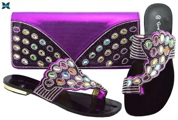 

Purple Color Shoes and Bag African Sets Italian design lady shoes with Matching Bags Women Shoes and Bag To Match for Party
