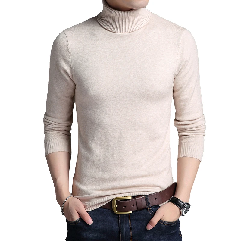 Browe Sweater BROWON бренд-свитер тонкий утолщенный Мужской базовый свитер с высоким воротом мужской свитер вязаная одежда с длинным рукавом базовый свитер - Цвет: Browe Sweater