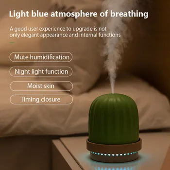 

ELOOLE 260ML Cute Cactus USB Mini Humidifier Aroma Essential Oil Diffuser Mist Maker With LED Night Lamp For Home Car Office